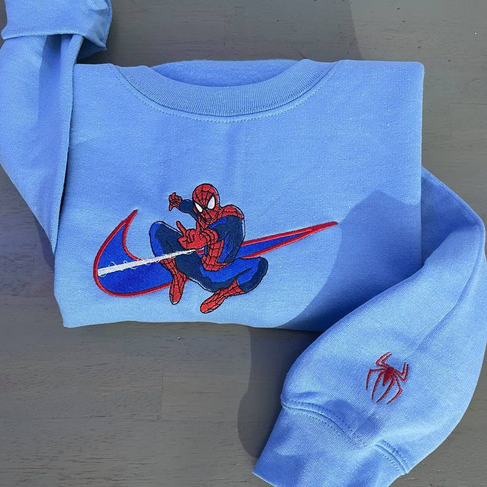 Spiderman With Swoosh Embroidered Sweatshirt