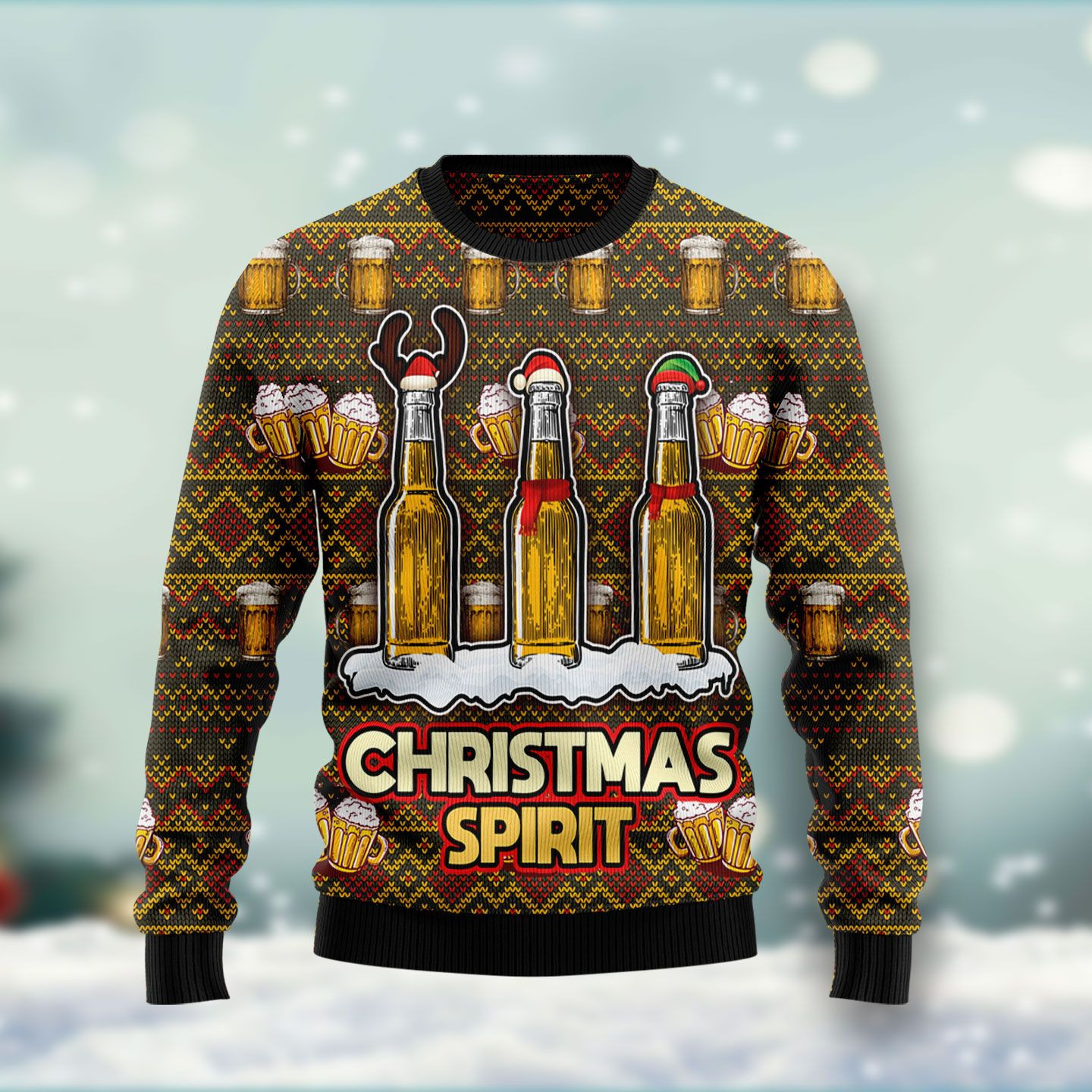 Spirit Beer Ugly Christmas Sweater Ugly Sweater For Men Women