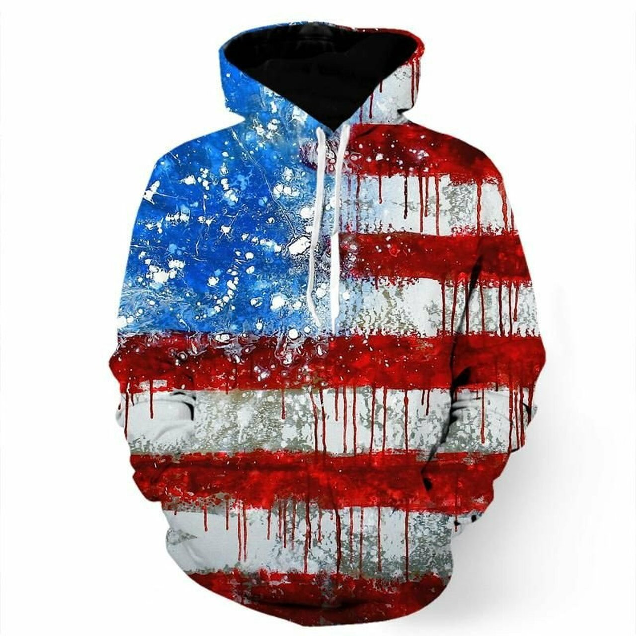 Splash Usa Flag 3d All Over Print Hoodie