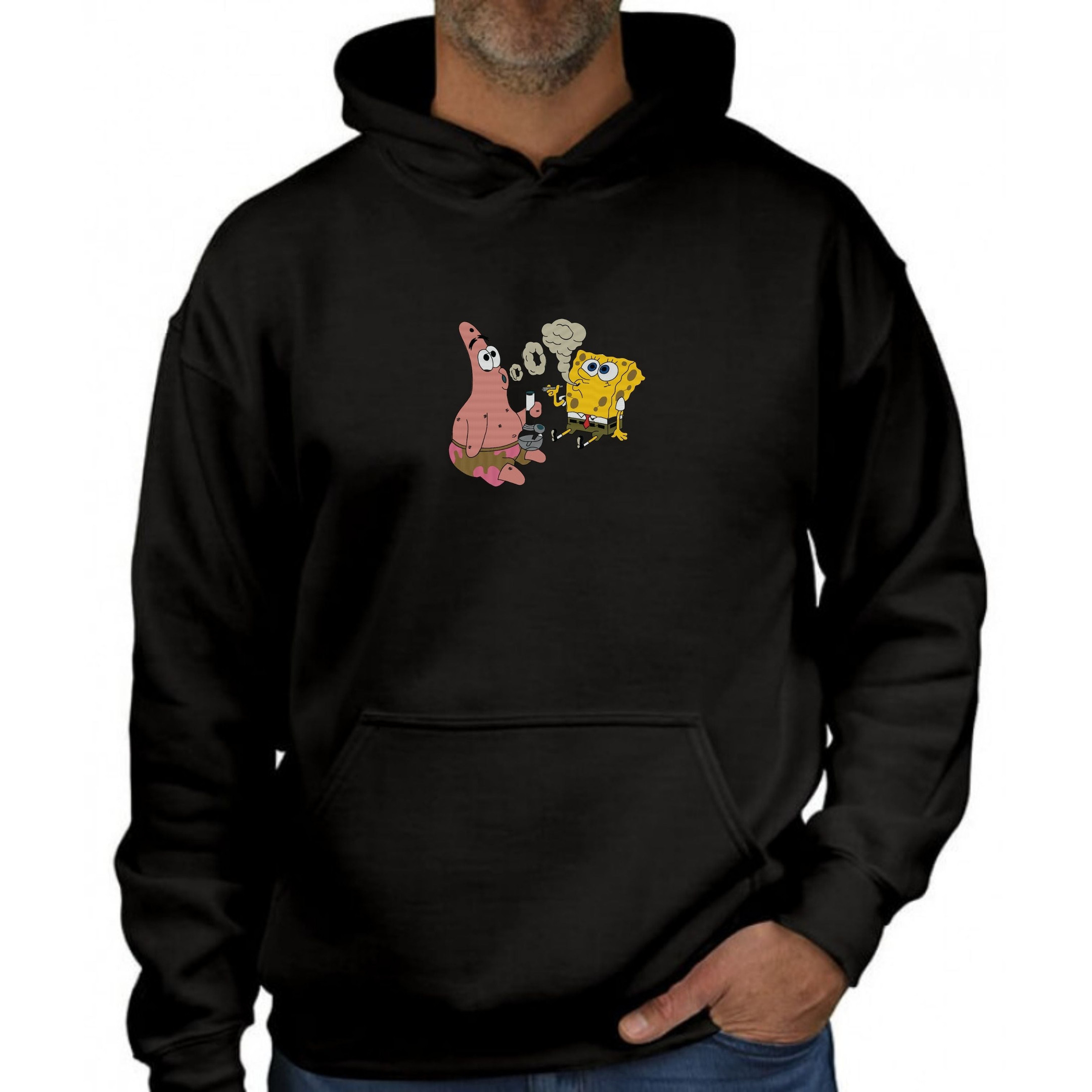 Spongebob Embroidered Smoking Custom Hoodie Embroidery Mens Womens Unisex Clothing