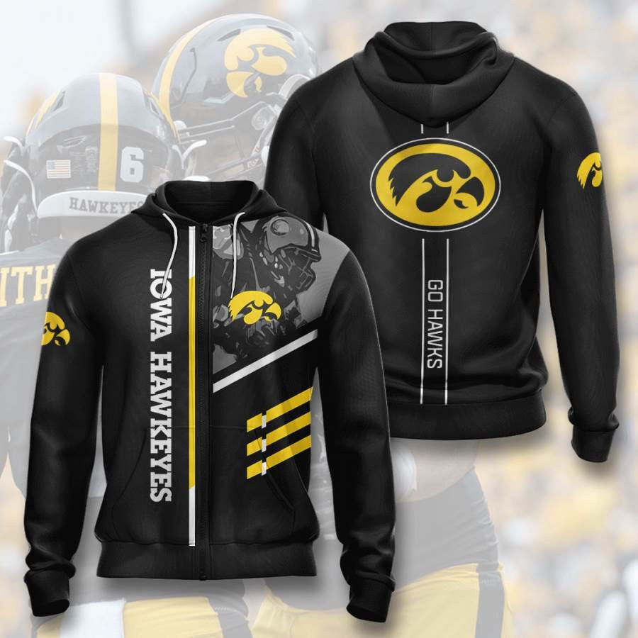 Sports American Football Ncaaf Iowa Hawkeyes Usa 177 Hoodie 3D