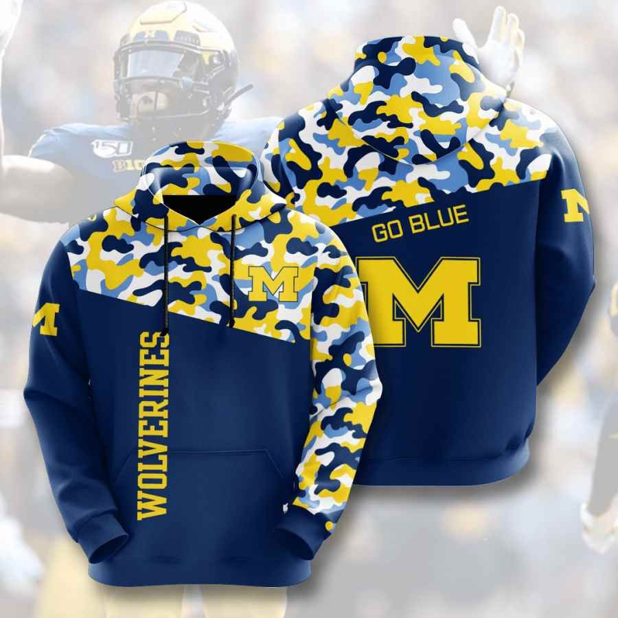 Sports American Football Ncaaf Michigan Wolverines Usa 208 Hoodie 3D