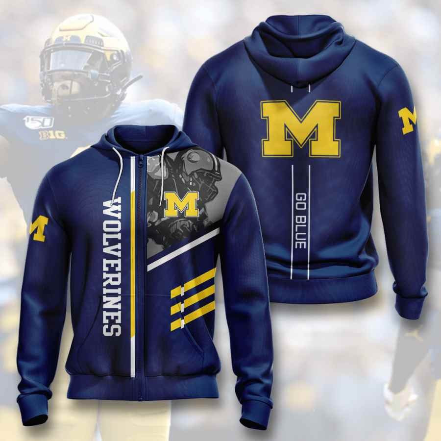 Sports American Football Ncaaf Michigan Wolverines Usa 210 Hoodie 3D