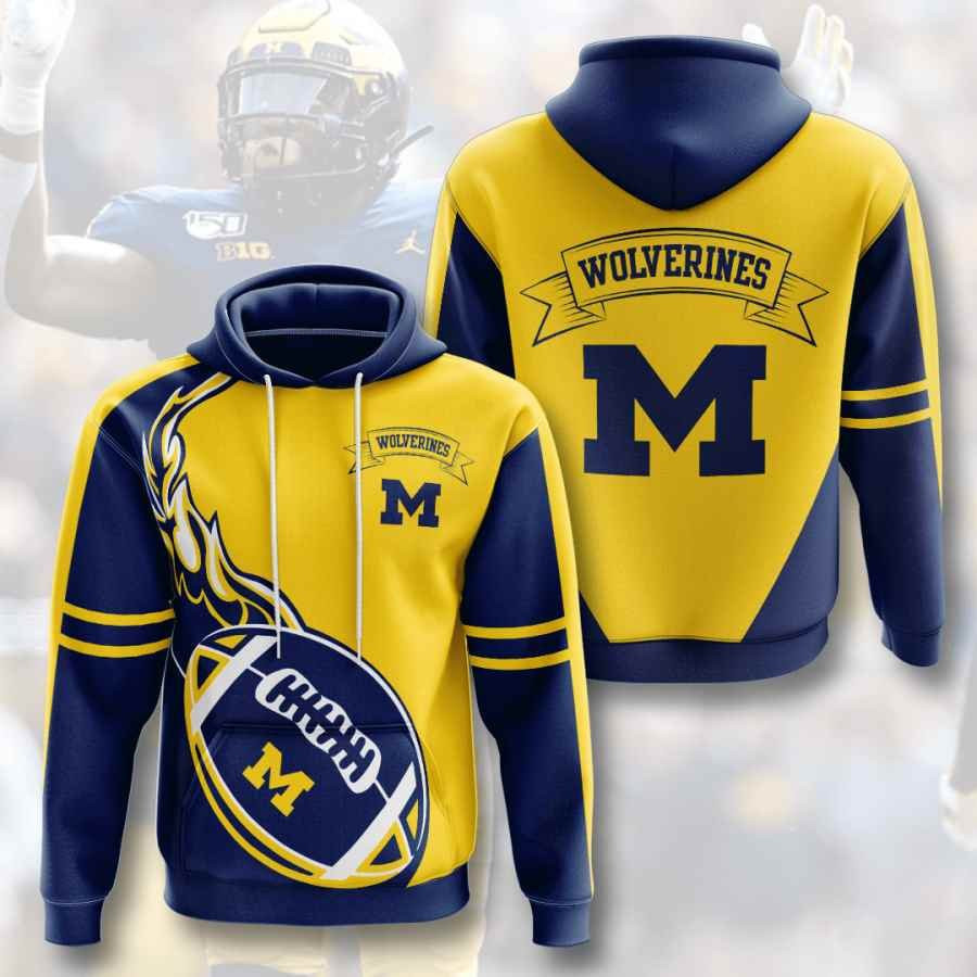 Sports American Football Ncaaf Michigan Wolverines Usa 540 Hoodie 3D