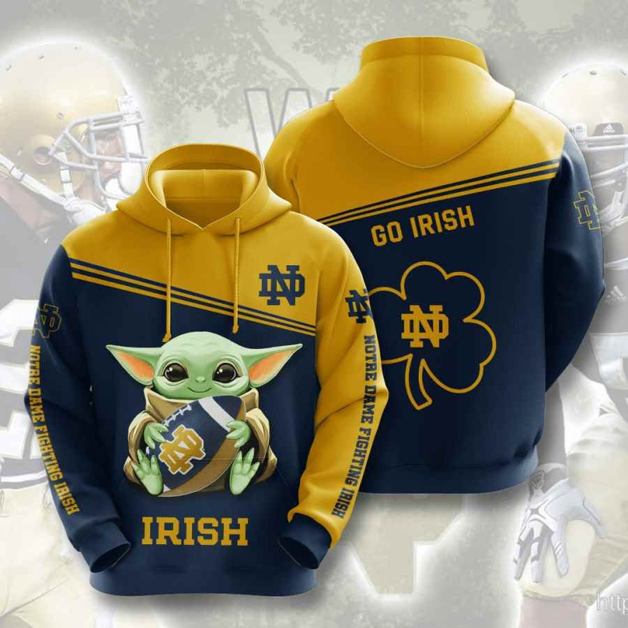 Sports American Football Ncaaf Notre Dame Fighting Irish Usa 592 Hoodie 3D