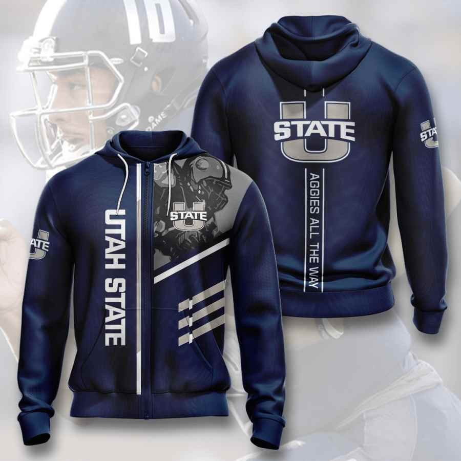 Sports American Football Ncaaf Utah State Aggies Usa 341 Hoodie 3D