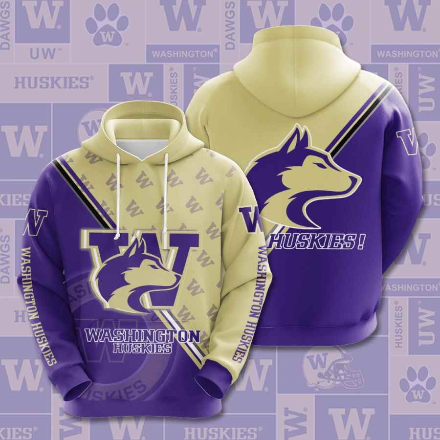 Sports American Football Ncaaf Washington Huskies Usa 1261 Hoodie 3D