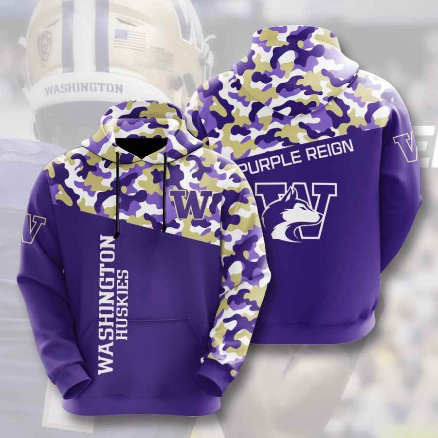 Sports American Football Ncaaf Washington Huskies Usa 345 Hoodie 3D