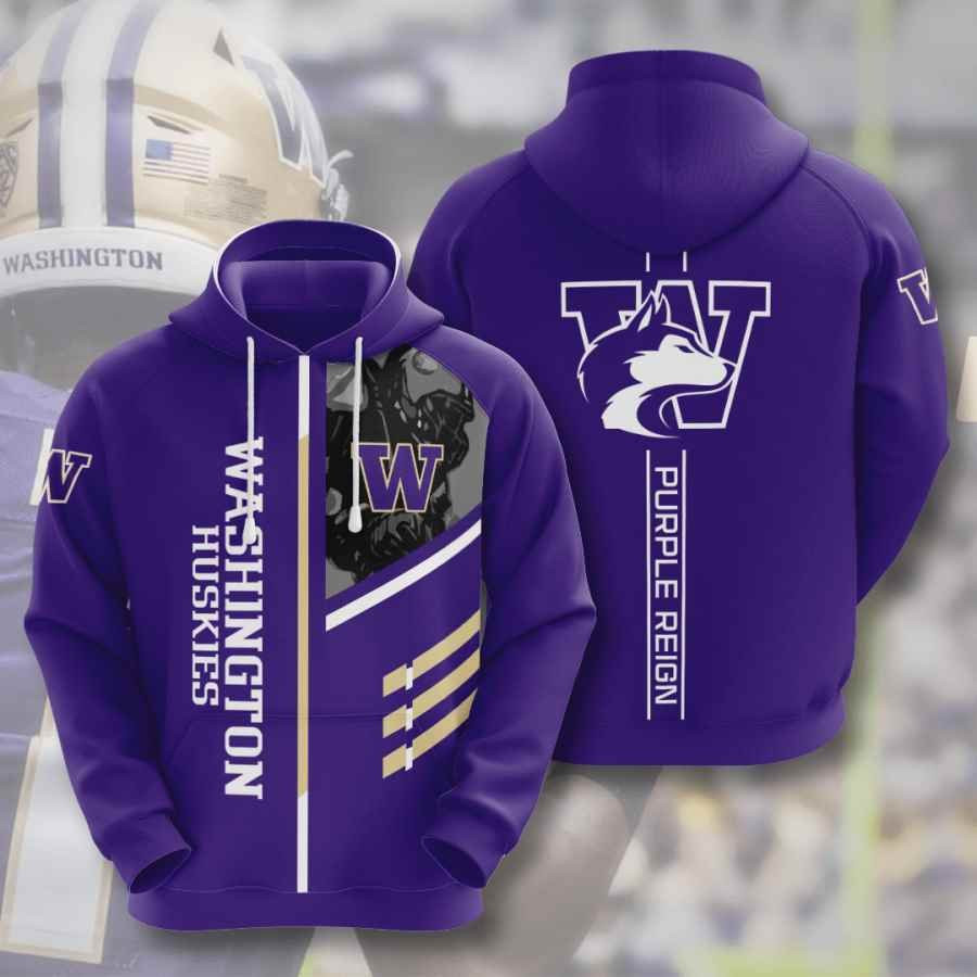 Sports American Football Ncaaf Washington Huskies Usa 346 Hoodie 3D