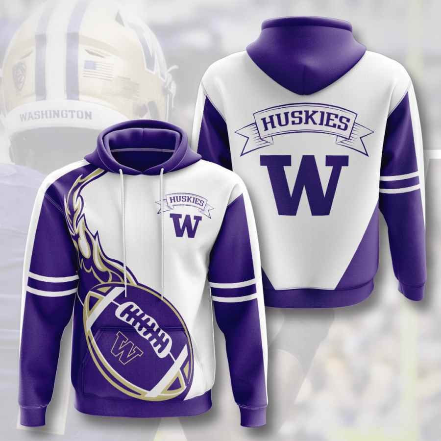 Sports American Football Ncaaf Washington Huskies Usa 682 Hoodie 3D