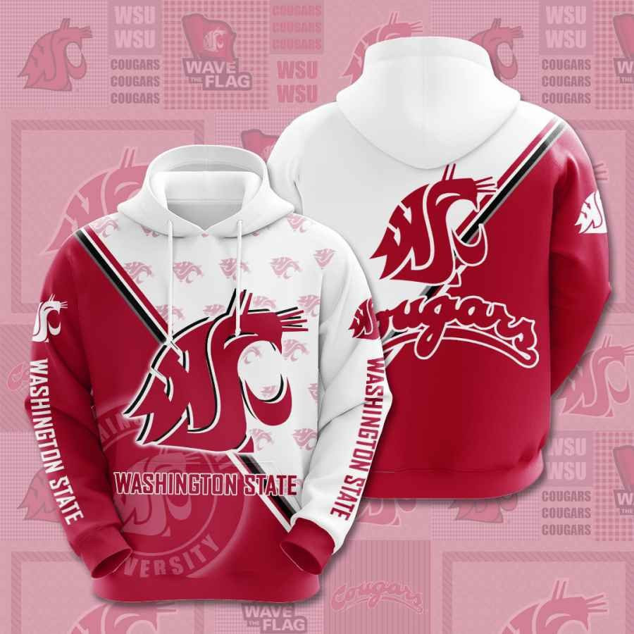 Sports American Football Ncaaf Washington State Cougars Usa 1268 Hoodie 3D