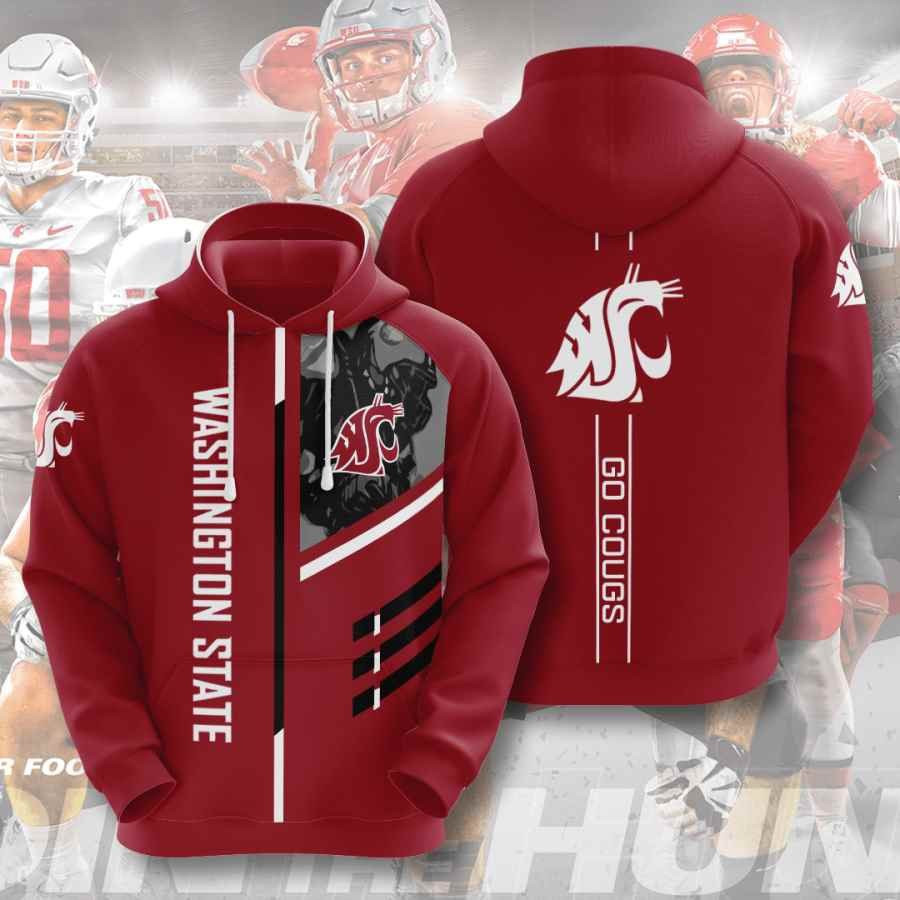 Sports American Football Ncaaf Washington State Cougars Usa 355 Hoodie 3D