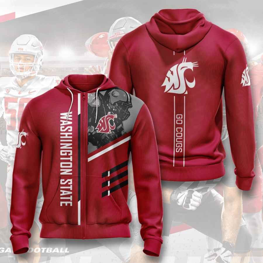 Sports American Football Ncaaf Washington State Cougars Usa 356 Hoodie 3D