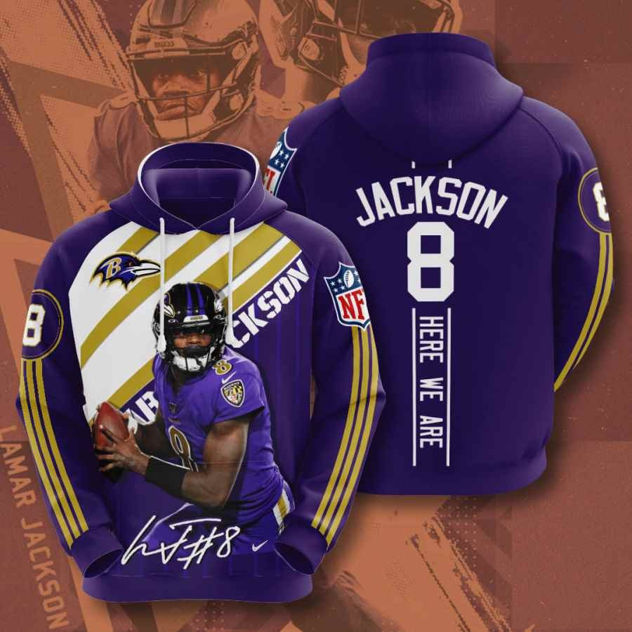 Sports American Football Nfl Baltimore Ravens Lamar Jackson Usa 1081 Hoodie 3D