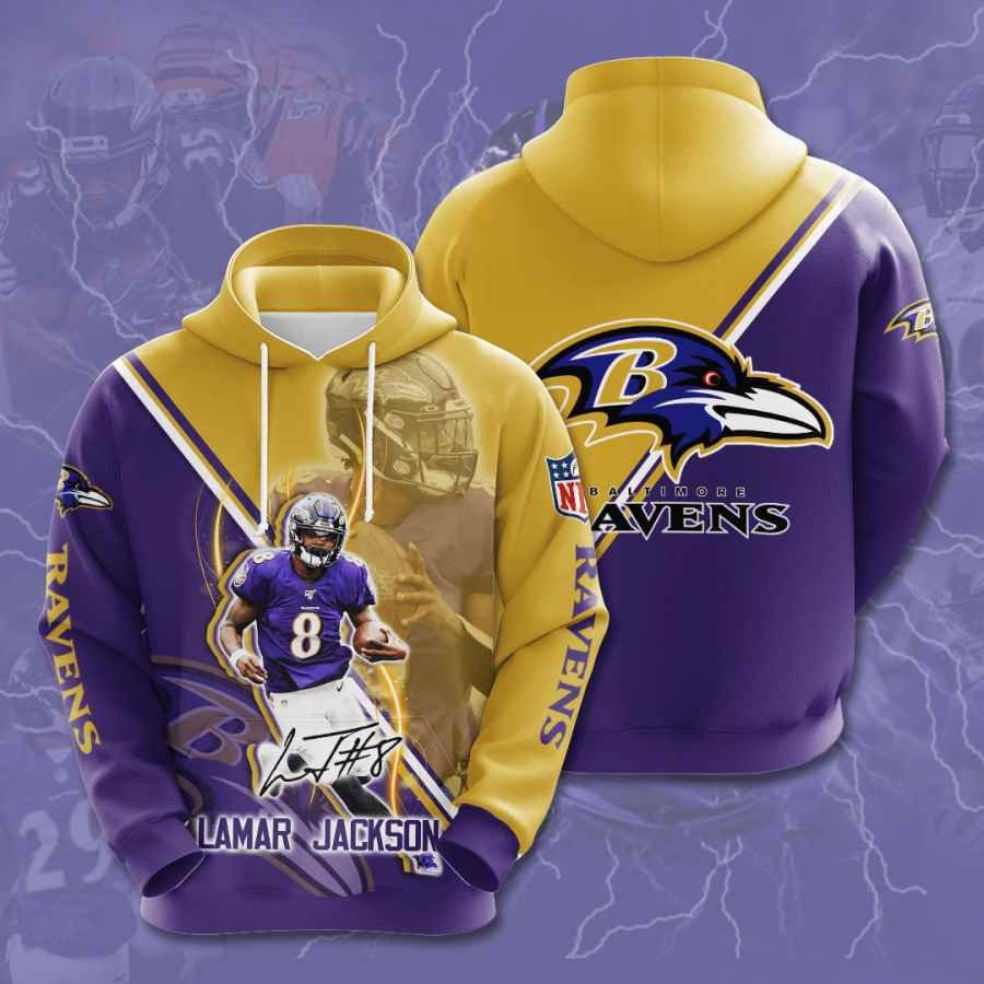 Sports American Football Nfl Baltimore Ravens Lamar Jackson Usa 958 Hoodie 3D