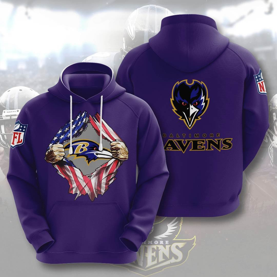 Sports American Football Nfl Baltimore Ravens Usa 08 Hoodie 3D