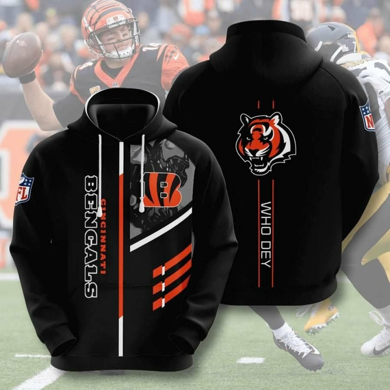 Sports American Football Nfl Cincinnati Bengals 3d All Over Print Hoodie