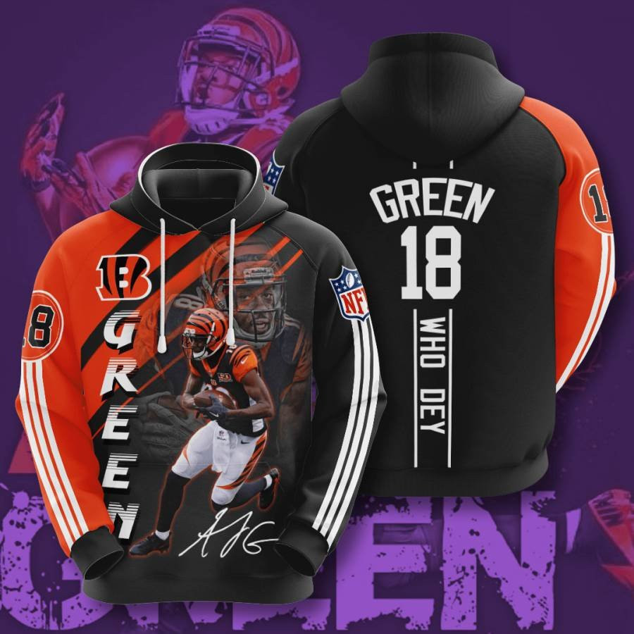 Sports American Football Nfl Cincinnati Bengals A J Green Usa 974 Hoodie 3D