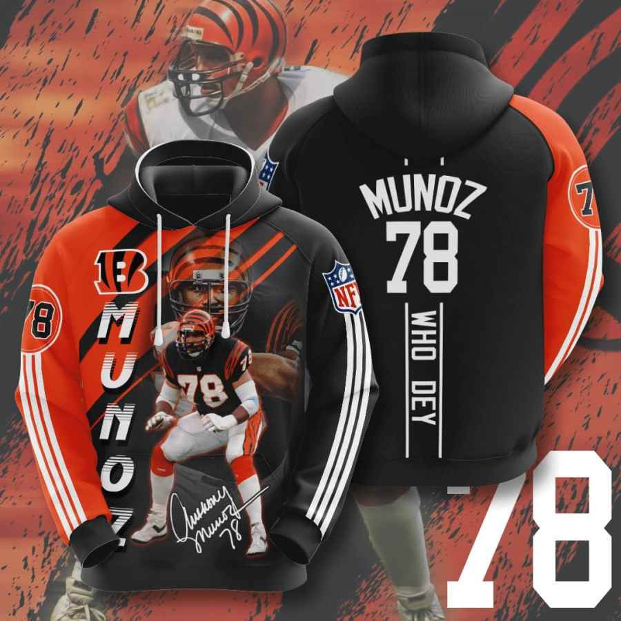 Sports American Football Nfl Cincinnati Bengals Anthony Muoz Usa 975 Hoodie 3D