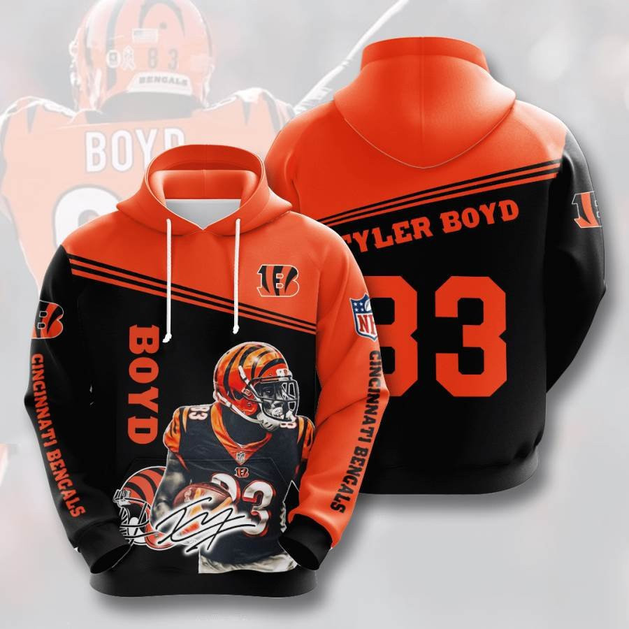 Sports American Football Nfl Cincinnati Bengals Tyler Boyd Usa 710 Hoodie 3D