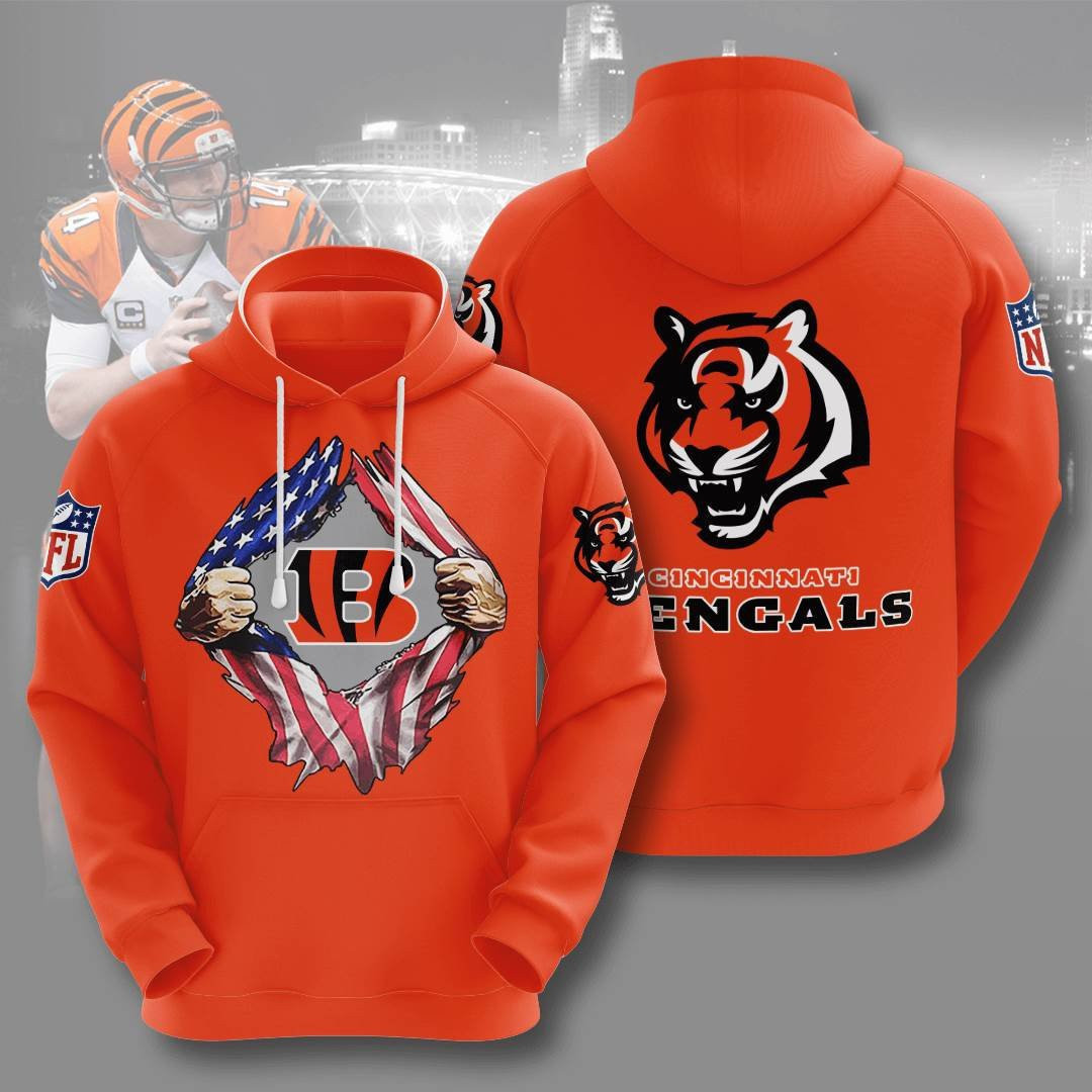 Sports American Football Nfl Cincinnati Bengals Usa 14 Hoodie 3D