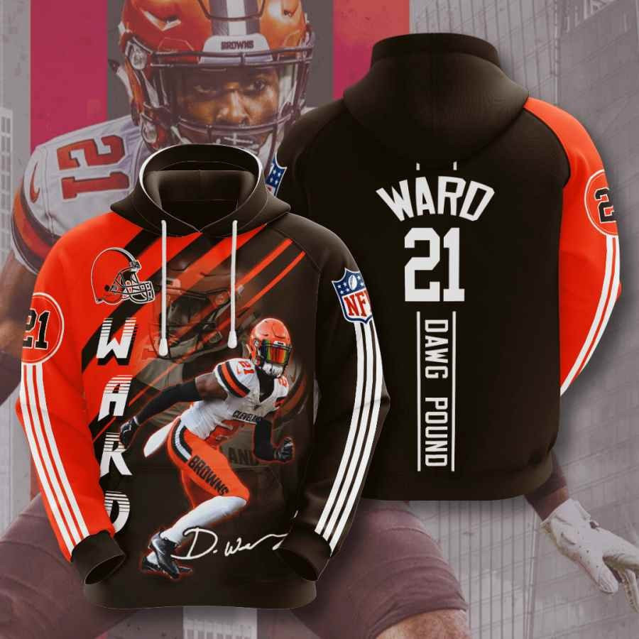 Sports American Football Nfl Cleveland Browns Denzel Ward Usa 982 Hoodie 3D