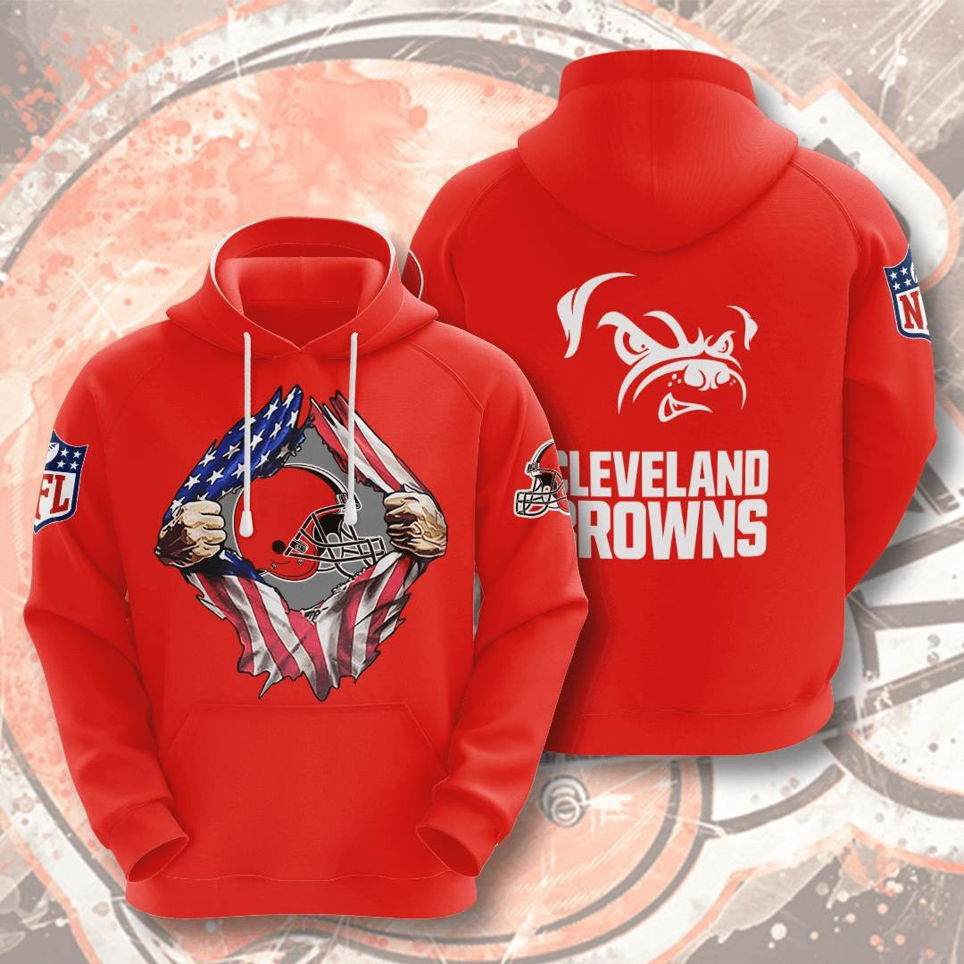 Sports American Football Nfl Cleveland Browns Usa 18 Hoodie 3D