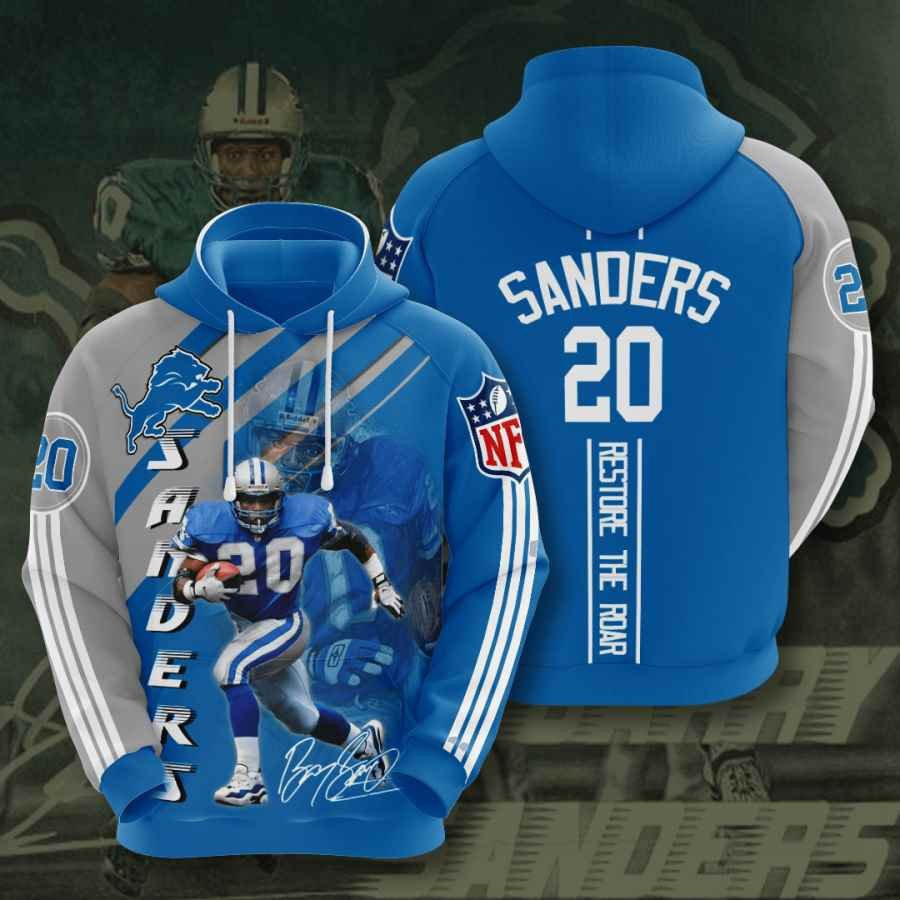 Sports American Football Nfl Detroit Lions Barry Sanders Usa 1018 Hoodie 3D