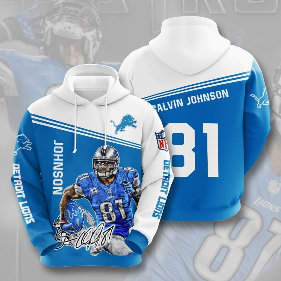 Sports American Football Nfl Detroit Lions Calvin Johnson Usa 741 Hoodie 3D