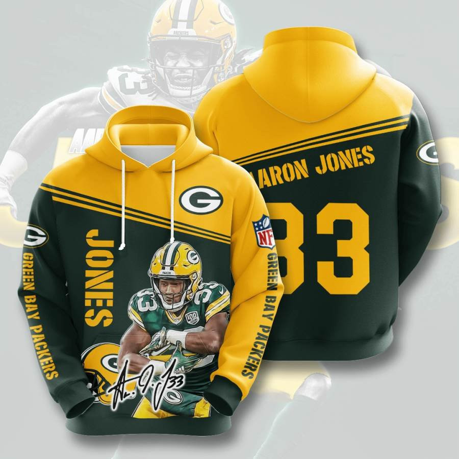 Sports American Football Nfl Green Bay Packers Aaron Jones Usa 751 Hoodie 3D