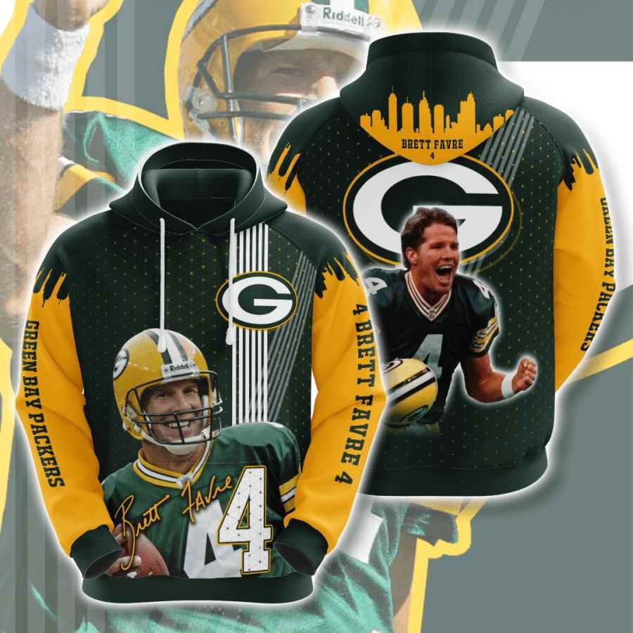 Sports American Football Nfl Green Bay Packers Brett Favre Usa 1039 Hoodie 3D