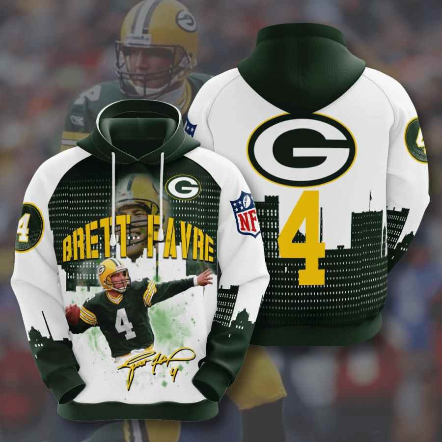 Sports American Football Nfl Green Bay Packers Brett Favre Usa 965 Hoodie 3D