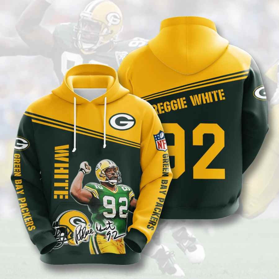 Sports American Football Nfl Green Bay Packers Reggie White Usa 756 Hoodie 3D