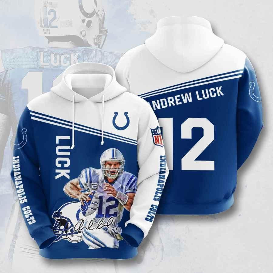 Sports American Football Nfl Indianapolis Colts Andrew Luck Usa 763 Hoodie 3D Size S to 5XL