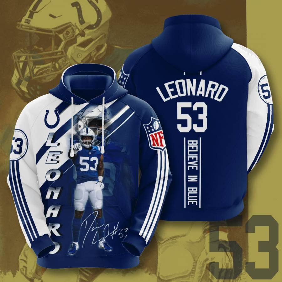 Sports American Football Nfl Indianapolis Colts Darius Leonard Usa 1055 Hoodie 3D