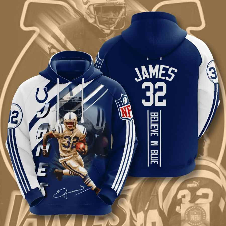 Sports American Football Nfl Indianapolis Colts Edgerrin James Usa 1056 Hoodie 3D