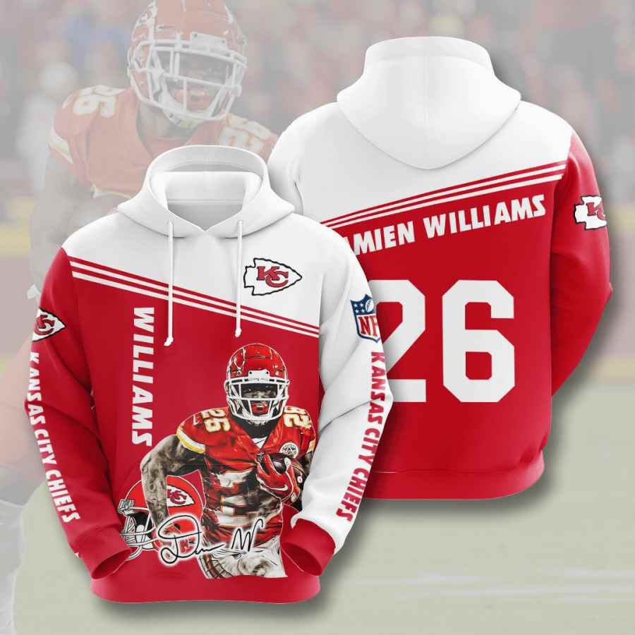 Sports American Football Nfl Kansas City Chiefs Damien Williams Usa 777 Hoodie 3D