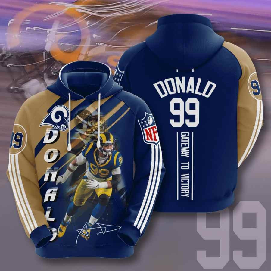 Sports American Football Nfl Los Angeles Rams Aaron Donald Usa 1105 Hoodie 3D