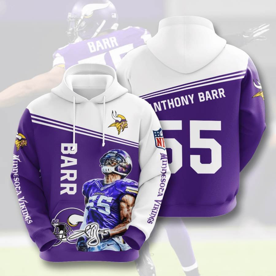 Sports American Football Nfl Minnesota Vikings Anthony Barr Usa 823 Hoodie 3D