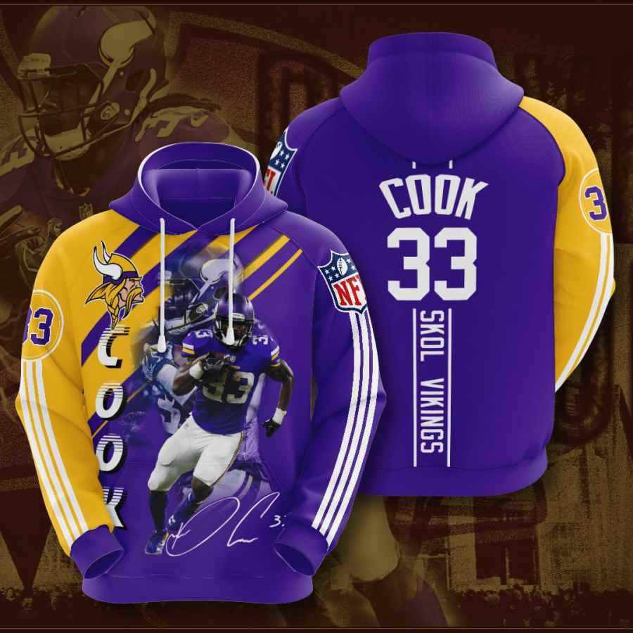 Sports American Football Nfl Minnesota Vikings Dalvin Cook Usa 1127 Hoodie 3D