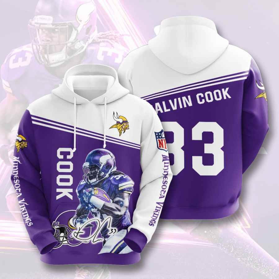 Sports American Football Nfl Minnesota Vikings Dalvin Cook Usa 824 Hoodie 3D