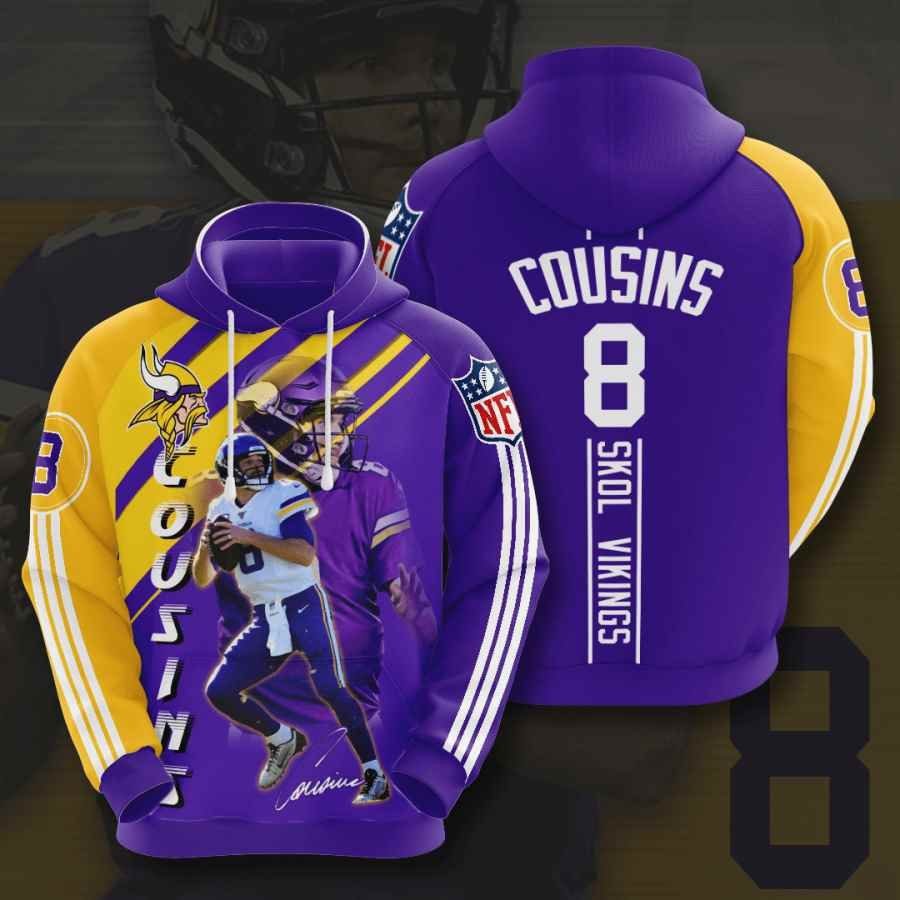 Sports American Football Nfl Minnesota Vikings Kirk Cousins Usa 1129 Hoodie 3D