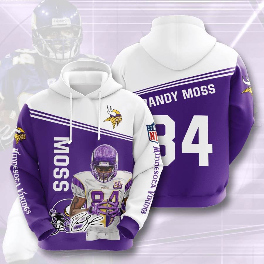 Sports American Football Nfl Minnesota Vikings Randy Moss Usa 830 Hoodie 3D