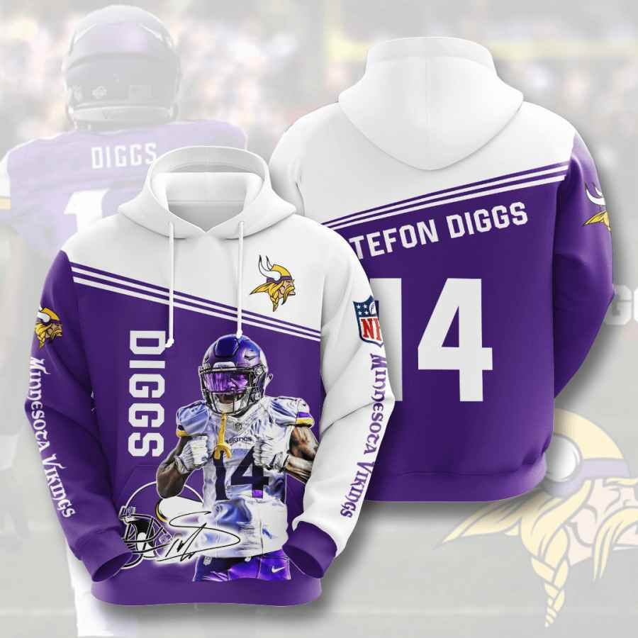 Sports American Football Nfl Minnesota Vikings Stefon Diggs Usa 831 Hoodie 3D