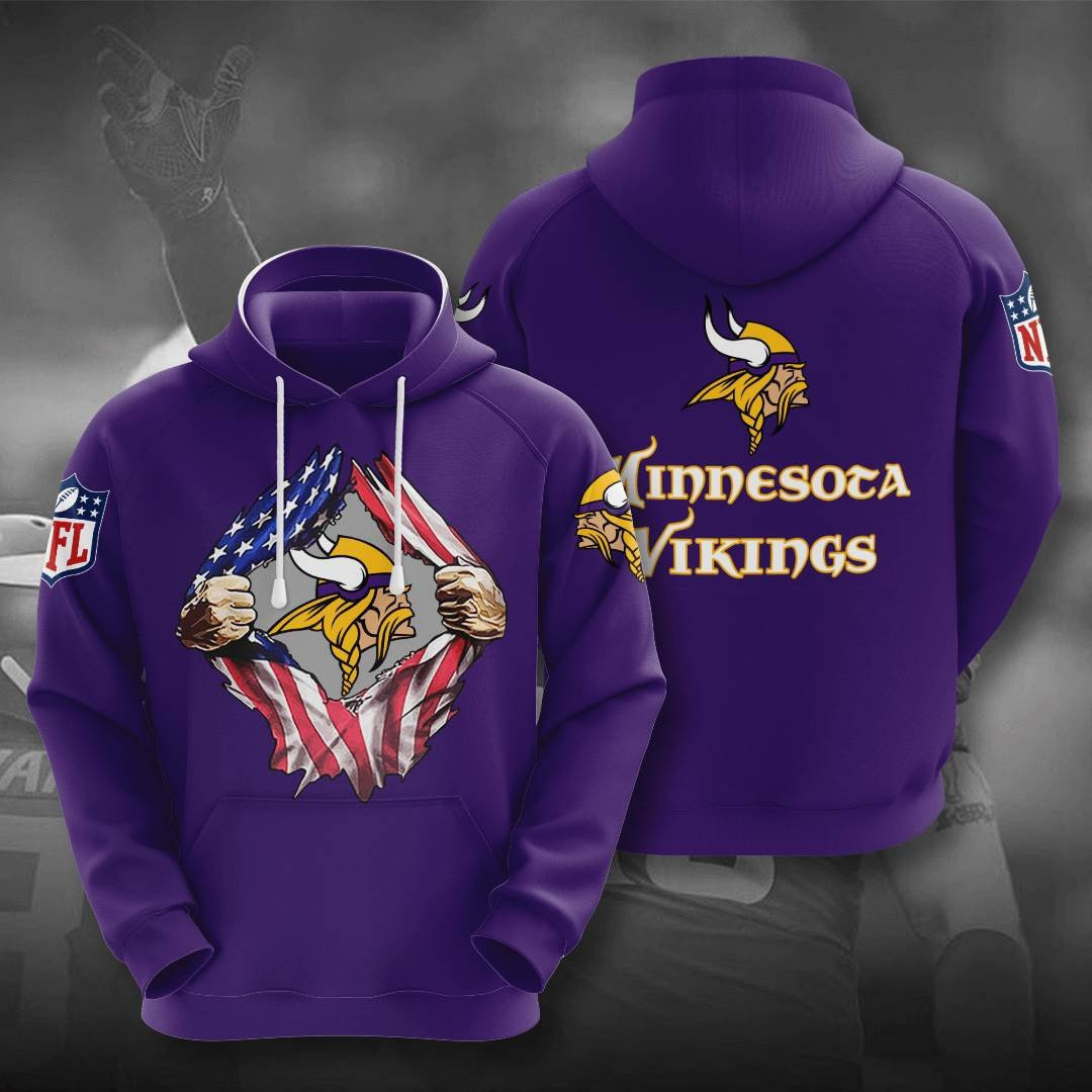 Sports American Football Nfl Minnesota Vikings Usa 45 Hoodie 3D