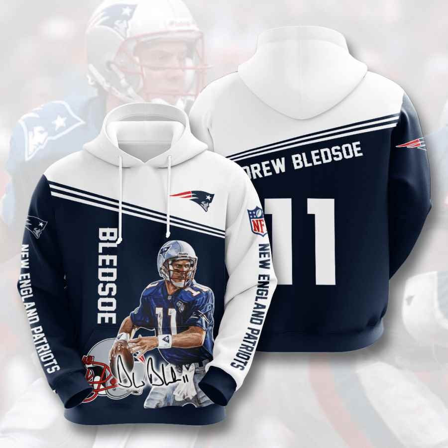 Sports American Football Nfl New England Patriots Drew Bledsoe Usa 832 Hoodie 3D