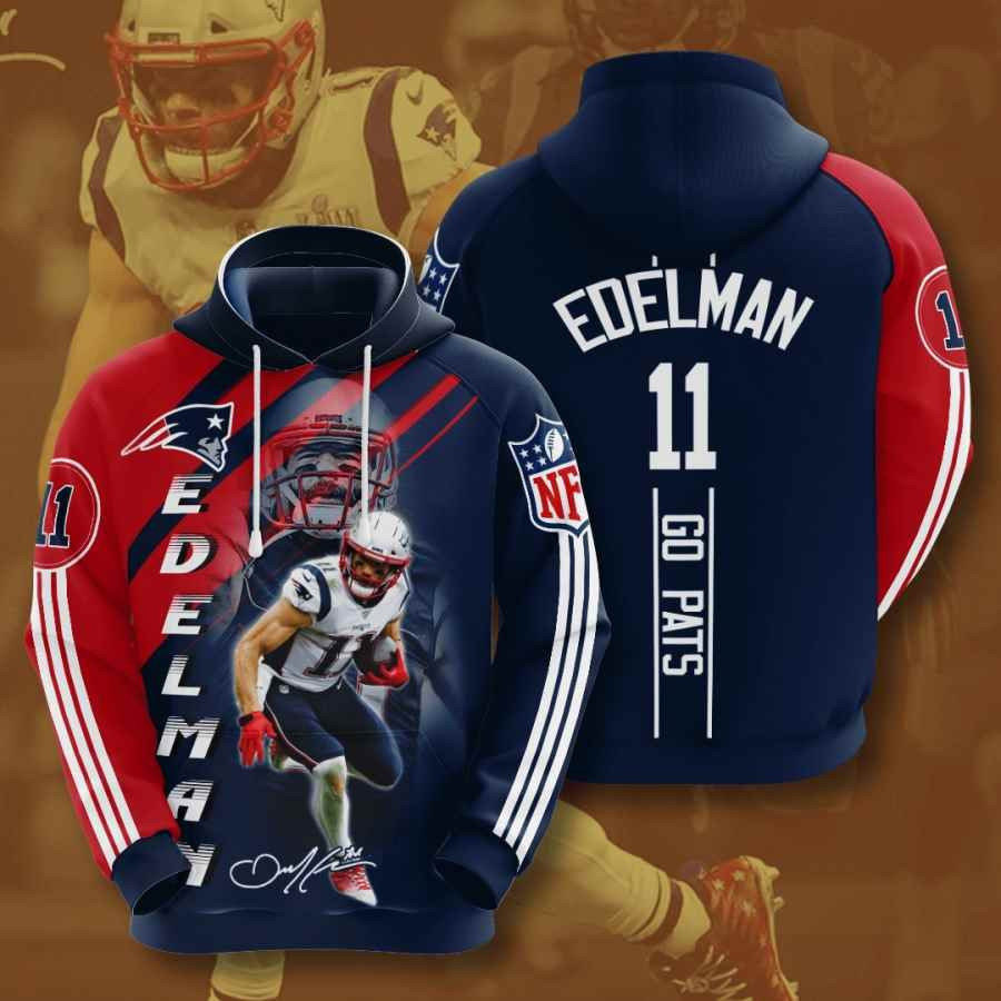 Sports American Football Nfl New England Patriots Julian Edelman Usa 1132 Hoodie 3D