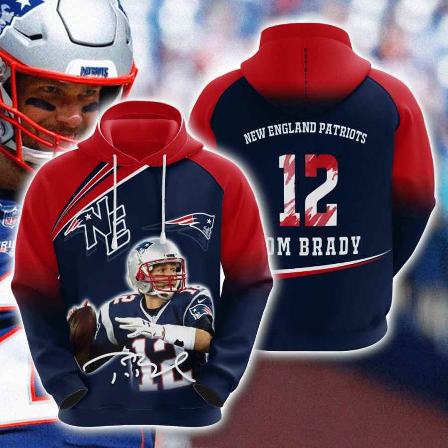 Sports American Football Nfl New England Patriots Tom Brady Usa 1136 Hoodie 3D