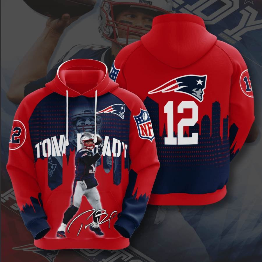Sports American Football Nfl New England Patriots Tom Brady Usa 1247 Hoodie 3D