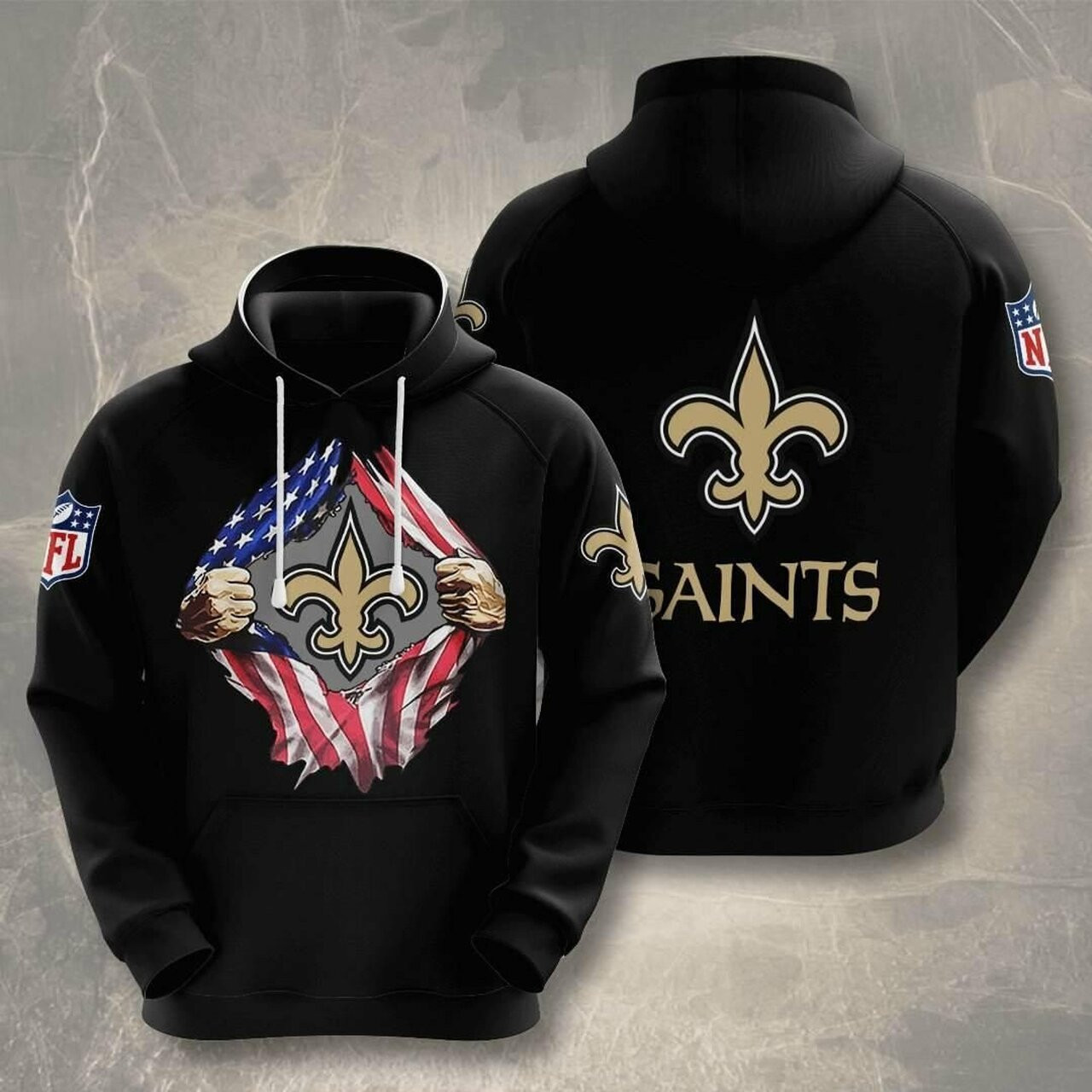 Sports American Football Nfl New Orleans Saints 3d All Over Print Hoodie